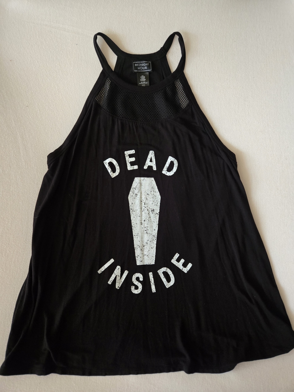 Midnight Hour Women's Black 'Dead Inside' Graphic Tank Size XL